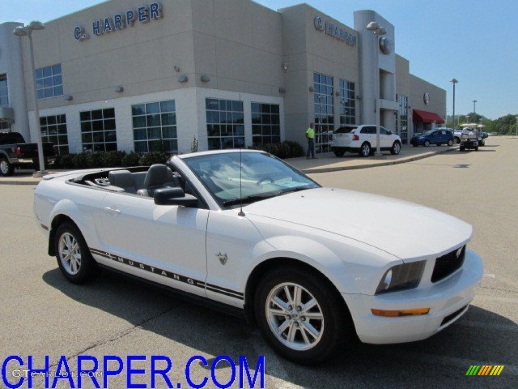 2009 Mustang V6 Premium Convertible - Performance White / Light Graphite photo #1