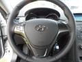 2011 Hyundai Genesis Coupe Black Leather/Red Cloth Interior Steering Wheel Photo