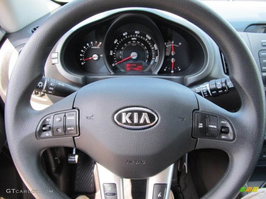2011 Kia Sportage LX AWD Black Steering Wheel Photo #51318526