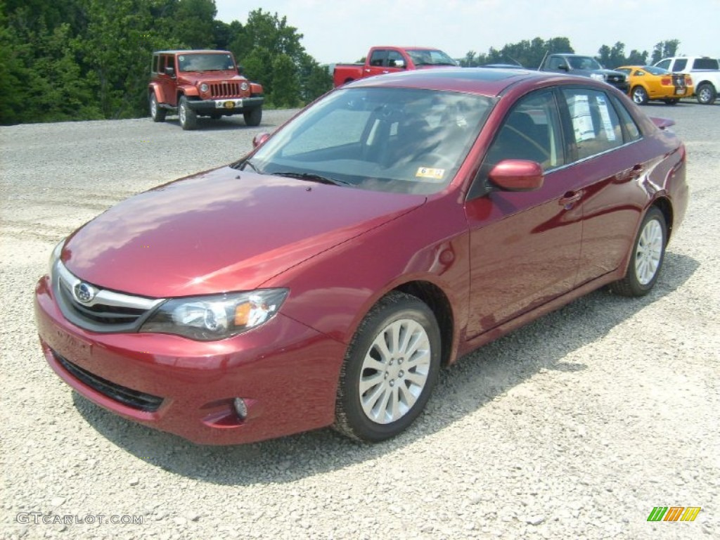 2011 Impreza 2.5i Premium Sedan - Camellia Red Pearl / Carbon Black photo #7