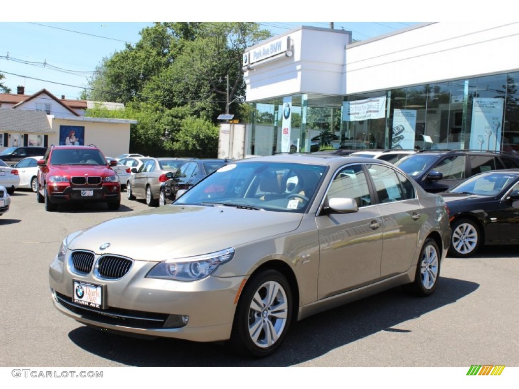 2009 5 Series 528xi Sedan - Platinum Bronze Metallic / Natural Brown Dakota Leather photo #1