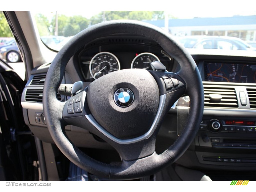 2010 BMW X6 xDrive35i Black Steering Wheel Photo #51327748