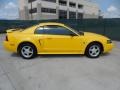 2004 Screaming Yellow Ford Mustang V6 Coupe  photo #2