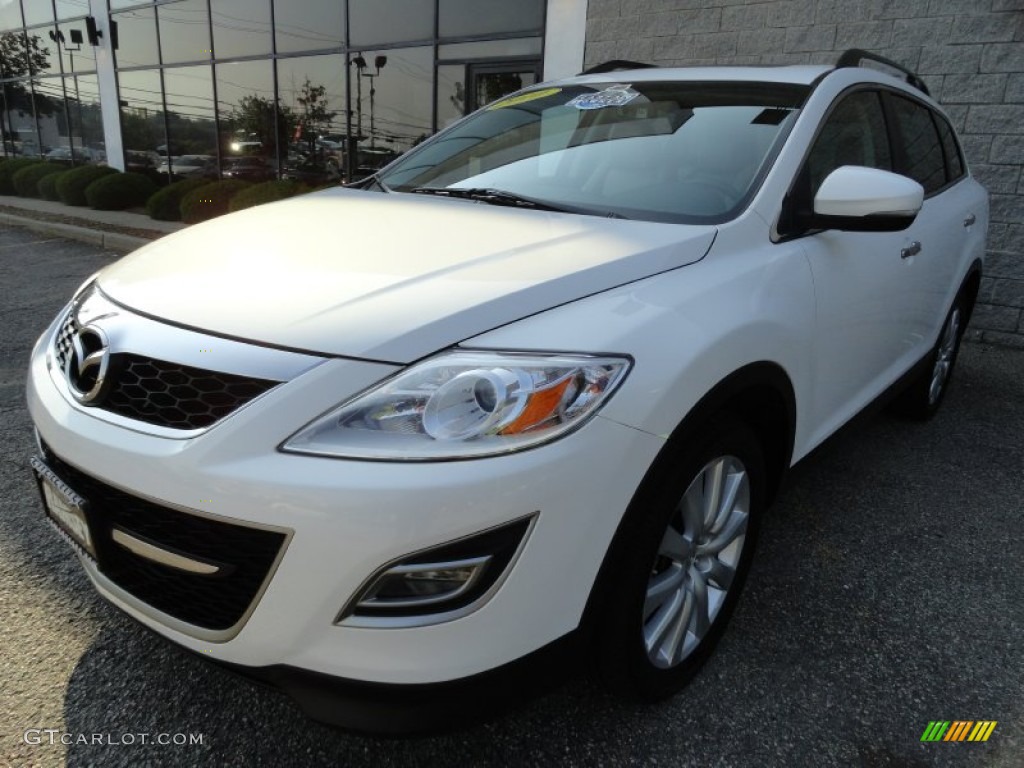 2010 CX-9 Grand Touring AWD - Crystal White Pearl Mica / Sand photo #1