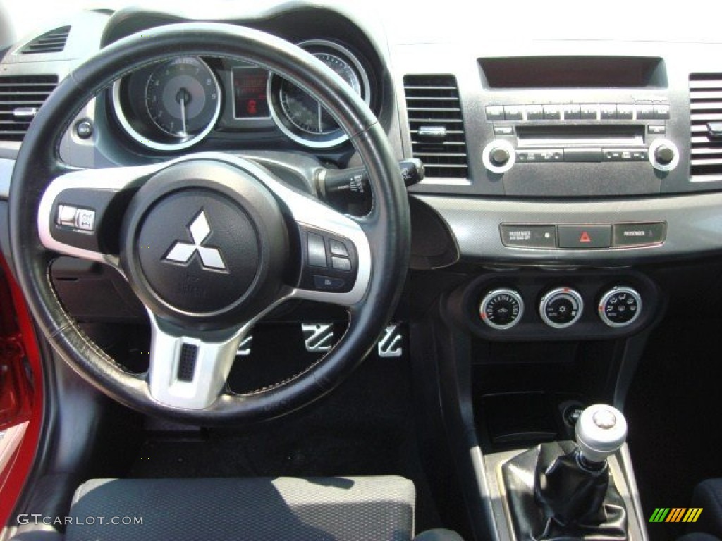 2008 Mitsubishi Lancer Evolution GSR Black Dashboard Photo #51333505