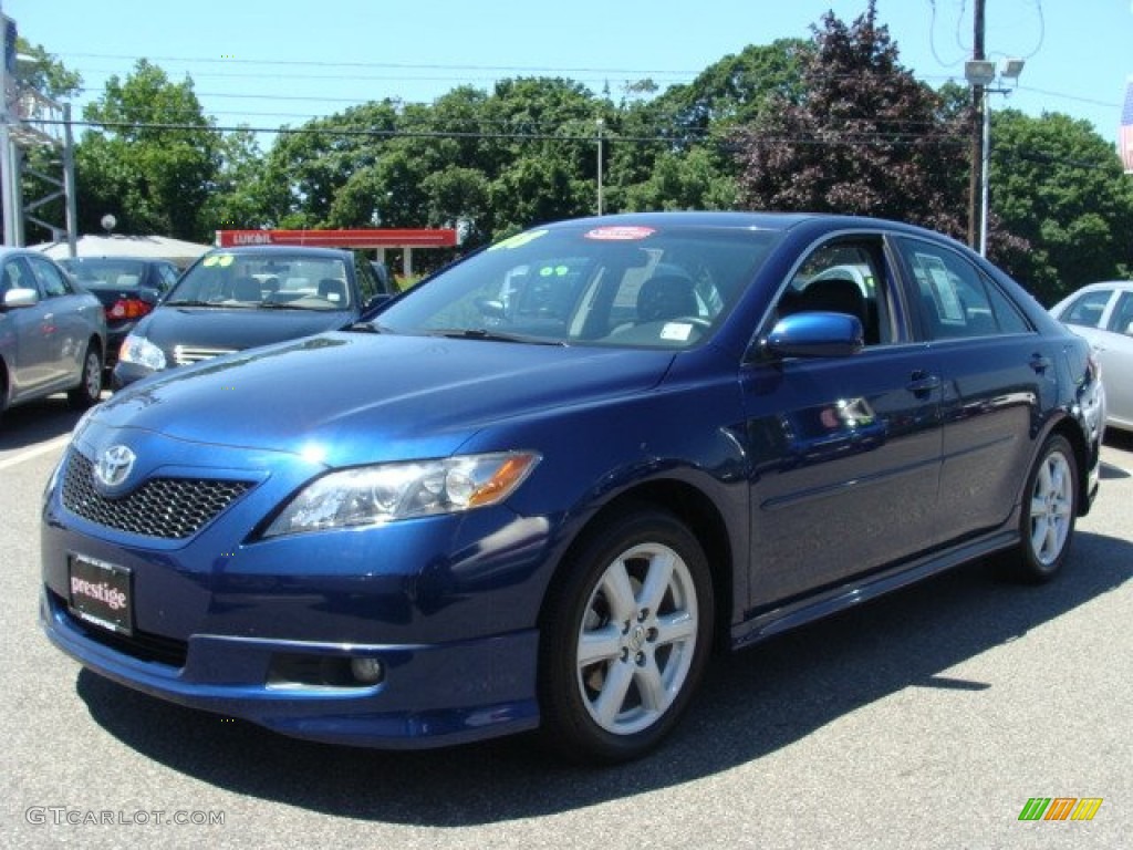 2008 Camry SE V6 - Blue Ribbon Metallic / Dark Charcoal photo #3