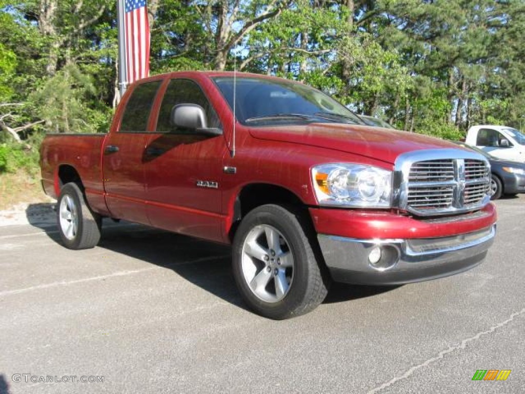 2008 Ram 1500 Big Horn Edition Quad Cab 4x4 - Inferno Red Crystal Pearl / Medium Slate Gray photo #4