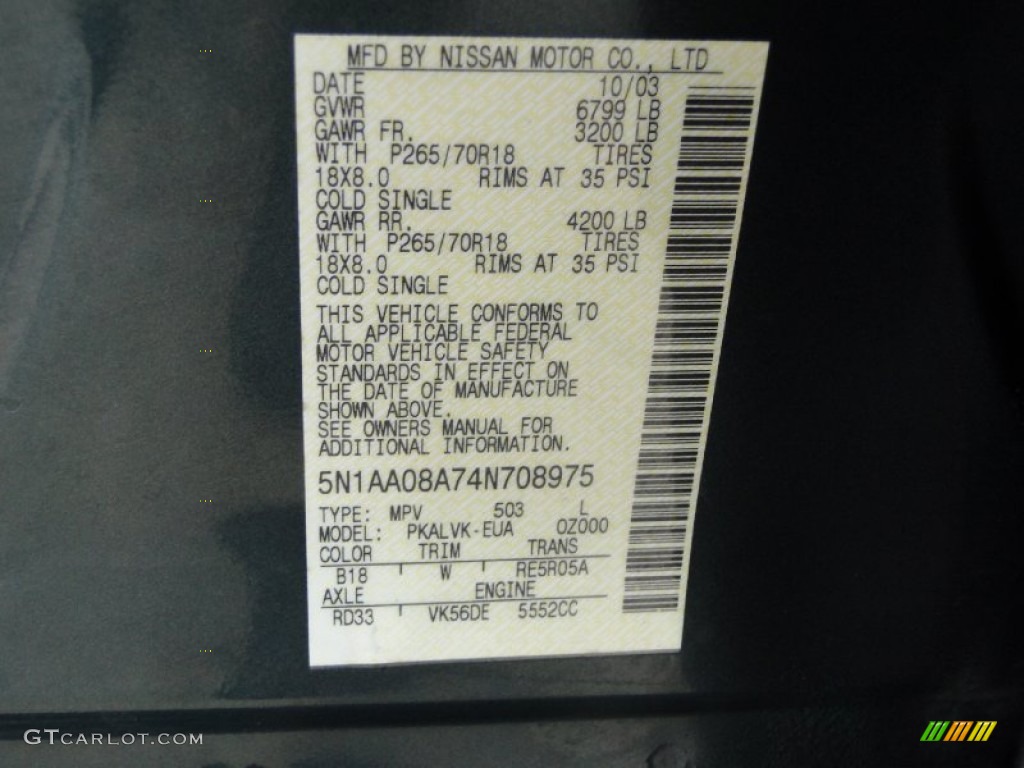 2004 Armada LE - Deep Water Blue Metallic / Graphite/Titanium photo #43