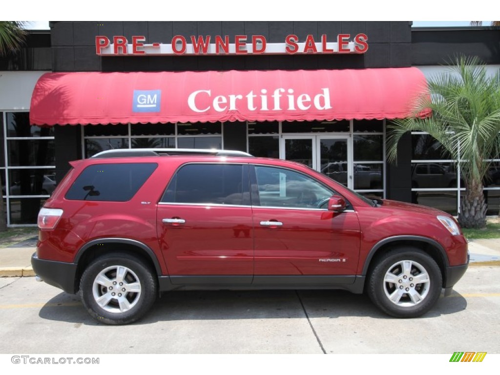 2008 Acadia SLT AWD - Dark Crimson Red Metallic / Light Titanium photo #1