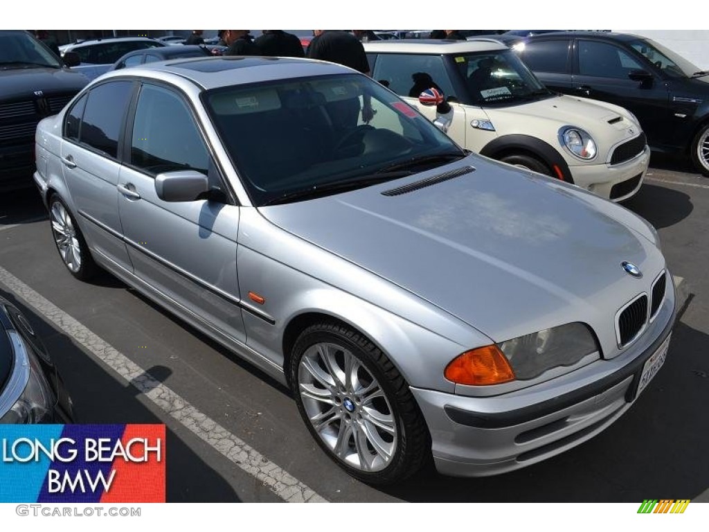 2001 3 Series 325i Sedan - Titanium Silver Metallic / Black photo #1