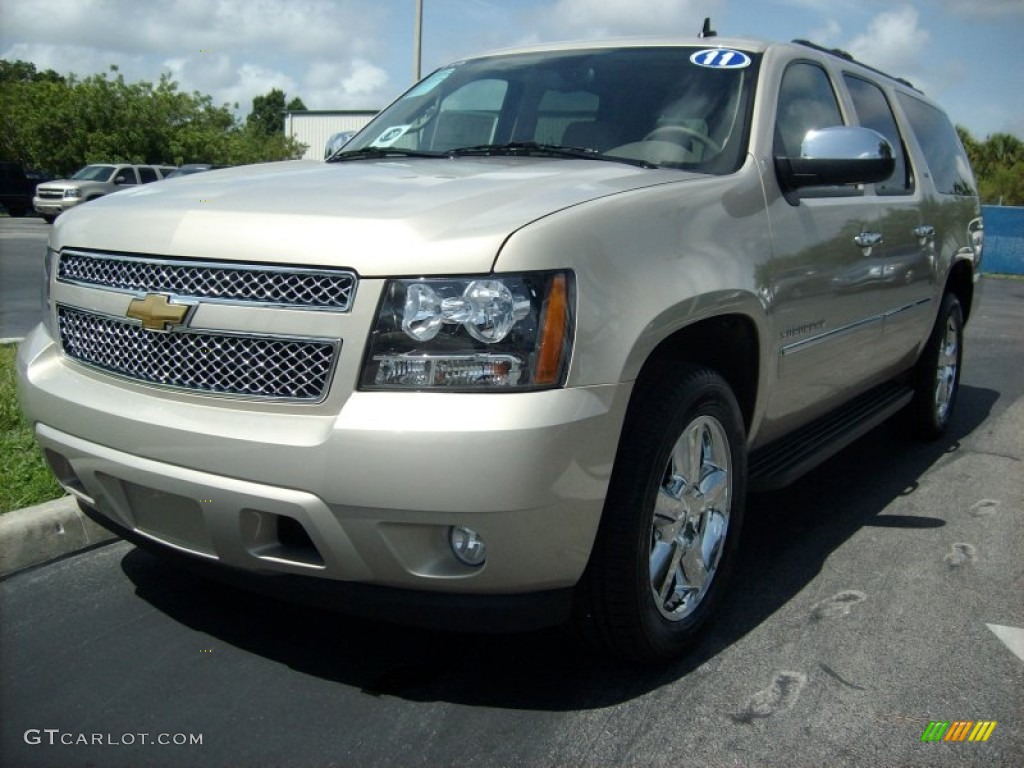 2011 Suburban LTZ - Gold Mist Metallic / Light Cashmere/Dark Cashmere photo #1