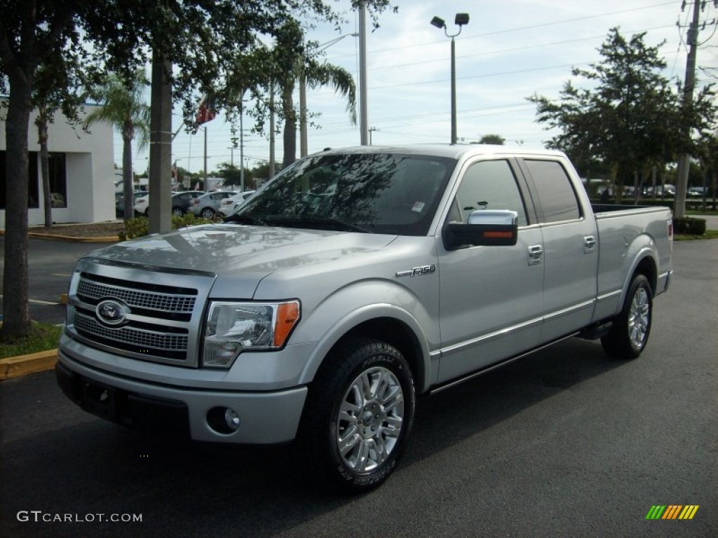 2009 F150 Platinum SuperCrew - Brilliant Silver Metallic / Medium Stone Leather/Sienna Brown photo #1