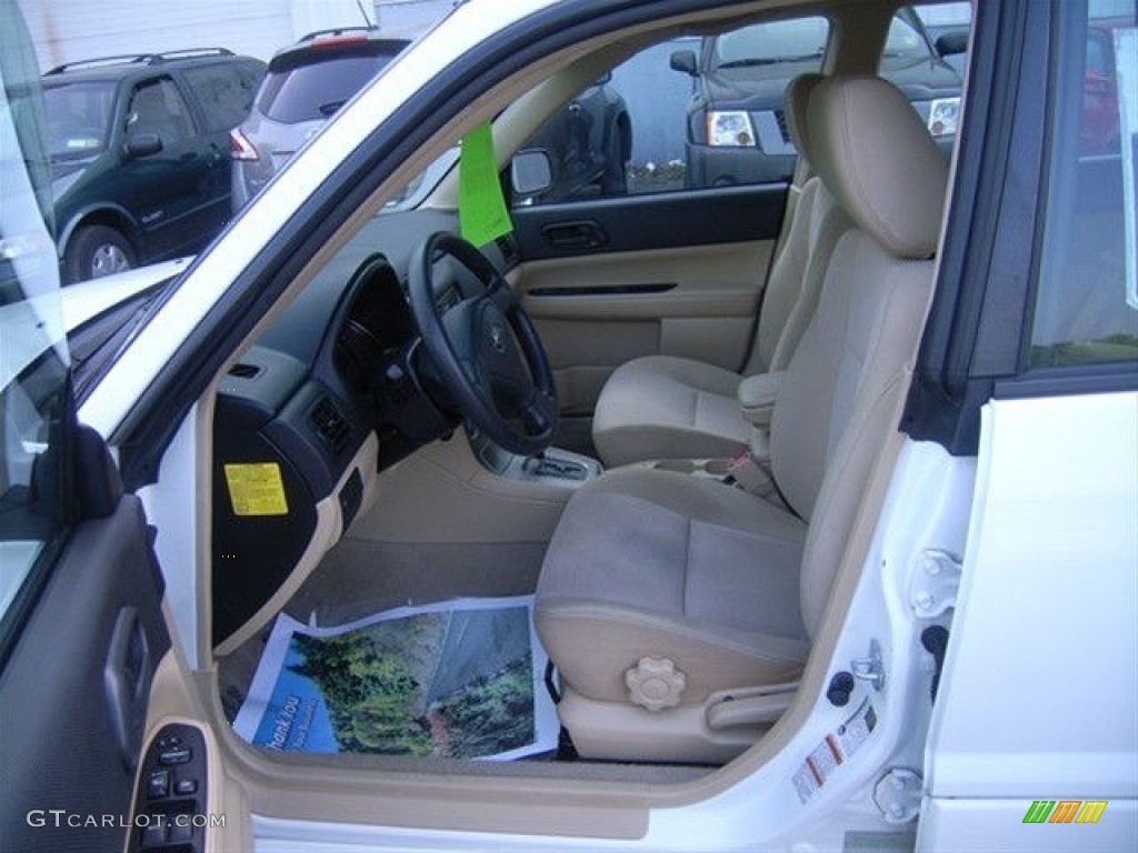 2007 Forester 2.5 X - Aspen White / Desert Beige photo #6