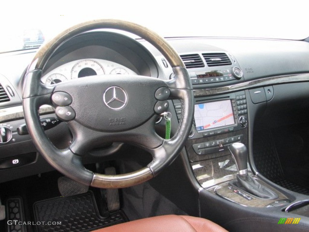 2007 Mercedes-Benz E 550 4Matic Sedan Black/Cognac Brown Dashboard Photo #51357608