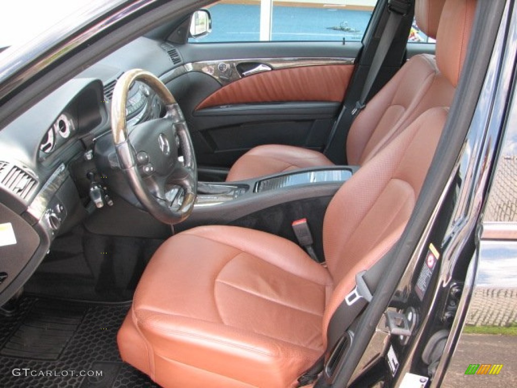 Black/Cognac Brown Interior 2007 Mercedes-Benz E 550 4Matic Sedan Photo #51357638