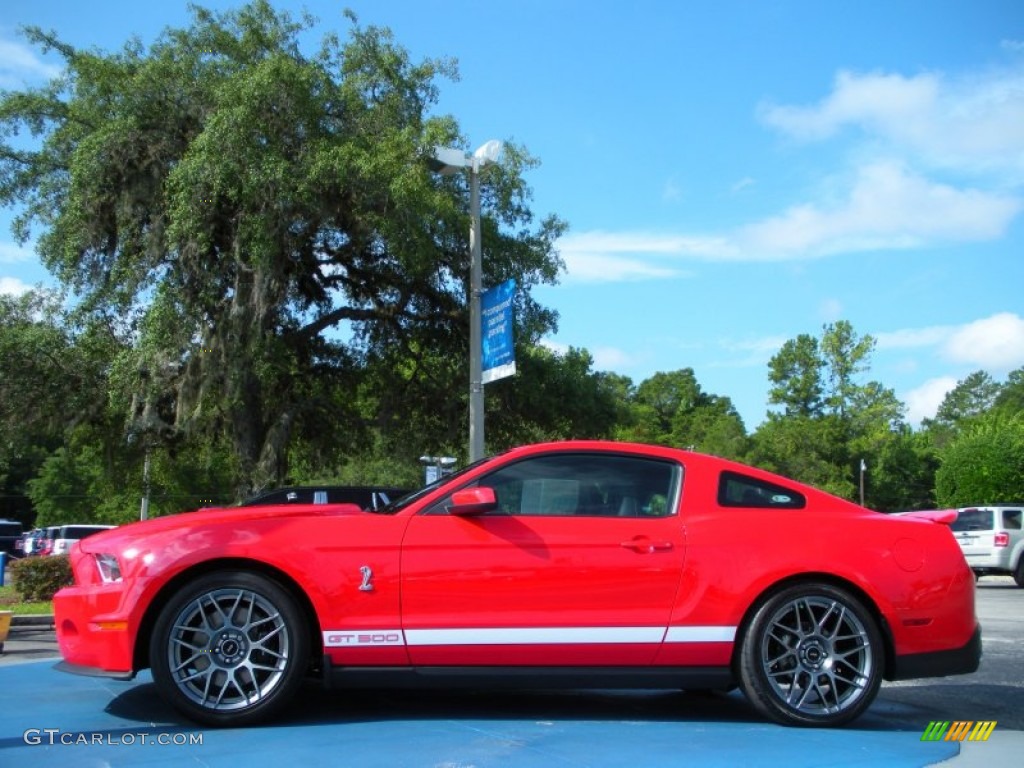 2012 Mustang Shelby GT500 SVT Performance Package Coupe - Race Red / Charcoal Black/White photo #2