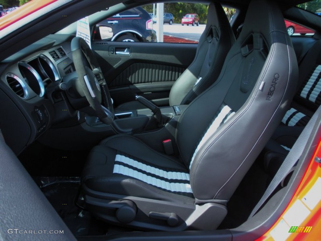 Charcoal Black/White Interior 2012 Ford Mustang Shelby GT500 SVT Performance Package Coupe Photo #51358403