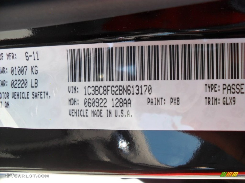 2011 Chrysler 200 S Color Code Photos