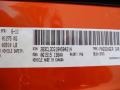 PVG: Toxic Orange Pearl 2011 Dodge Charger SE Color Code