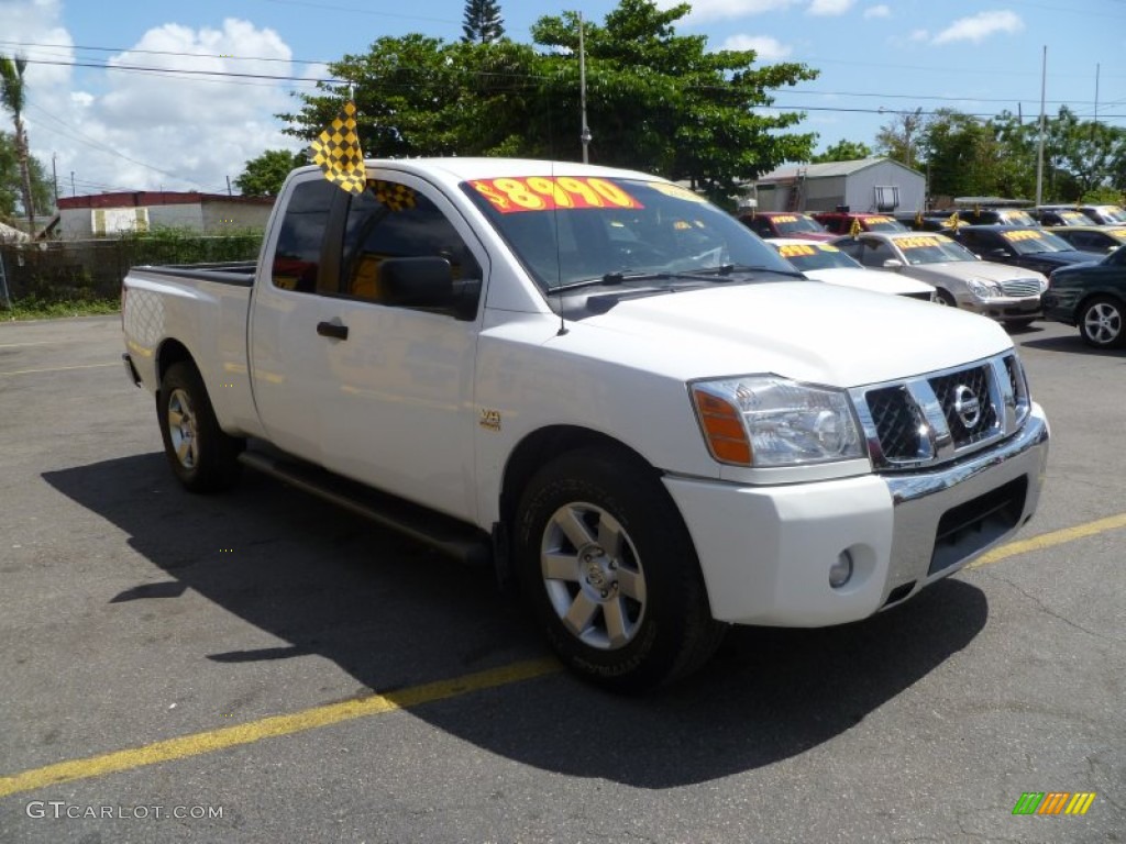 2004 Titan XE King Cab - White / Graphite/Titanium photo #1