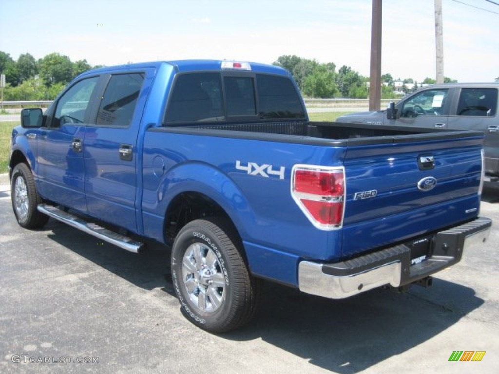 2011 F150 XLT SuperCrew 4x4 - Blue Flame Metallic / Steel Gray photo #4