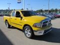 2009 Detonator Yellow Dodge Ram 1500 Big Horn Edition Quad Cab 4x4  photo #10