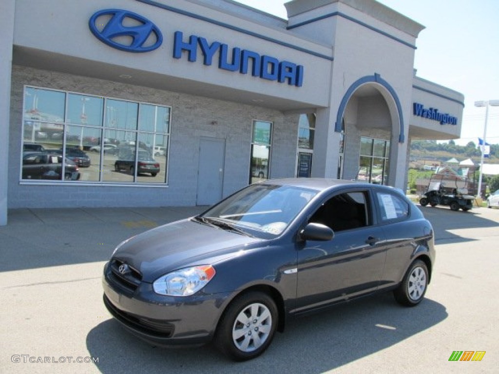 2008 Accent GS Coupe - Charcoal Gray / Black photo #1