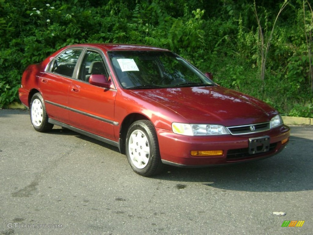 1996 Accord LX Sedan - Bordeaux Red Pearl / Gray photo #3