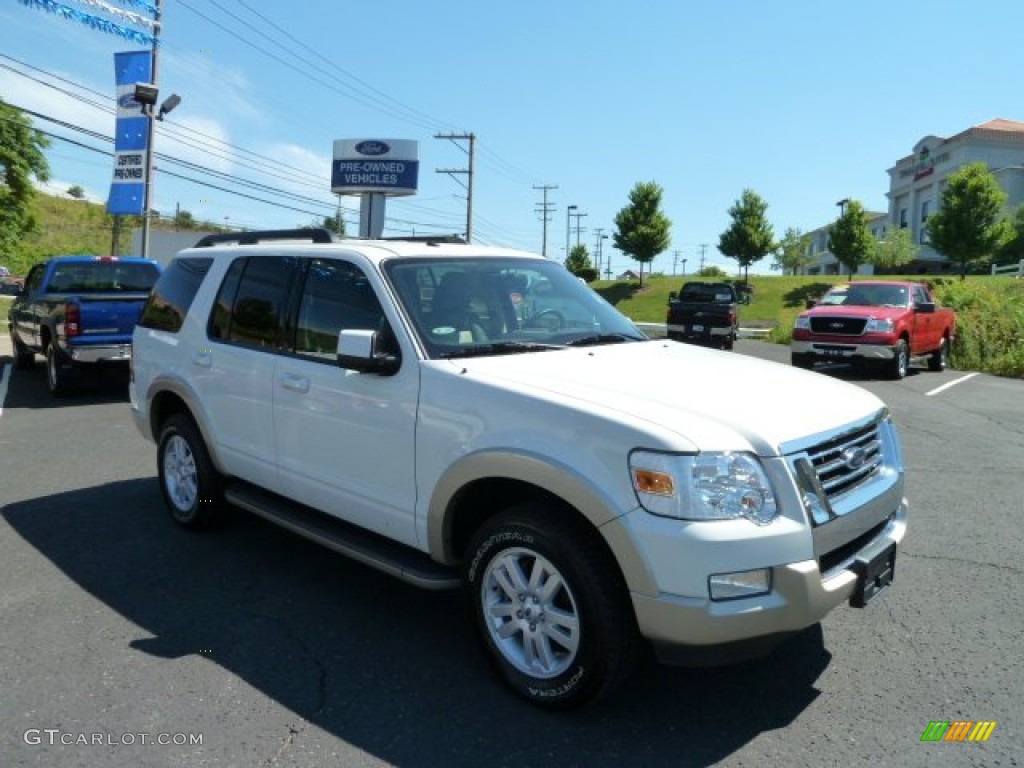 2010 Explorer Eddie Bauer 4x4 - White Suede / Black/Camel photo #1