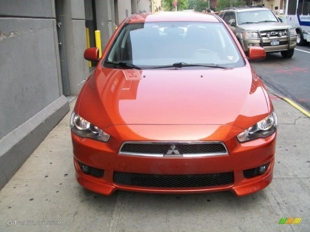 2010 Lancer GTS - Rotor Glow Orange Metallic / Black photo #2