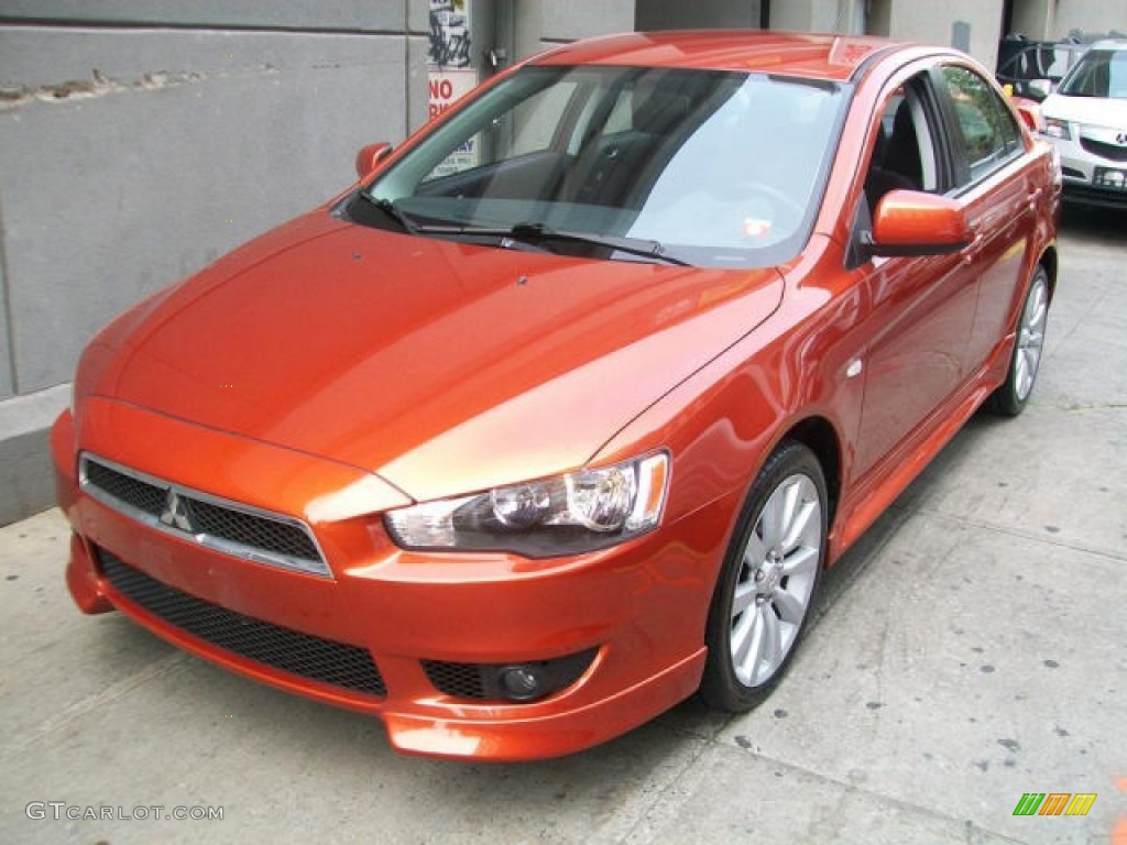 2010 Lancer GTS - Rotor Glow Orange Metallic / Black photo #3