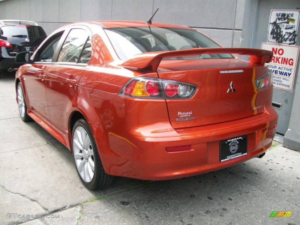 2010 Lancer GTS - Rotor Glow Orange Metallic / Black photo #4