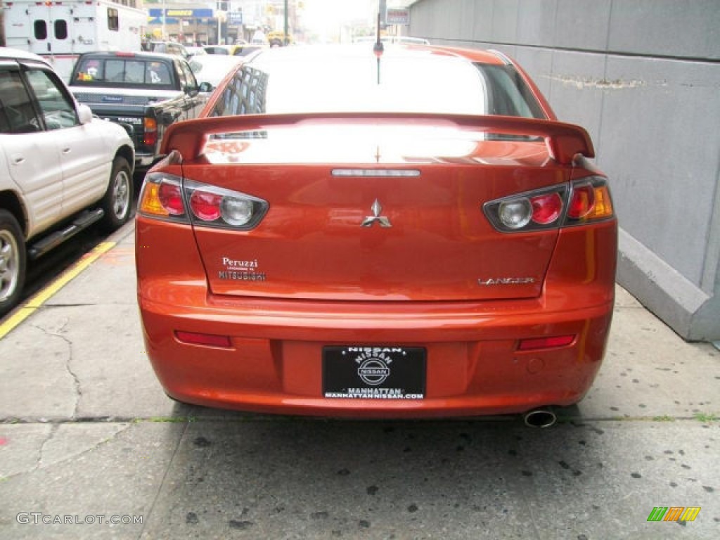 2010 Lancer GTS - Rotor Glow Orange Metallic / Black photo #5