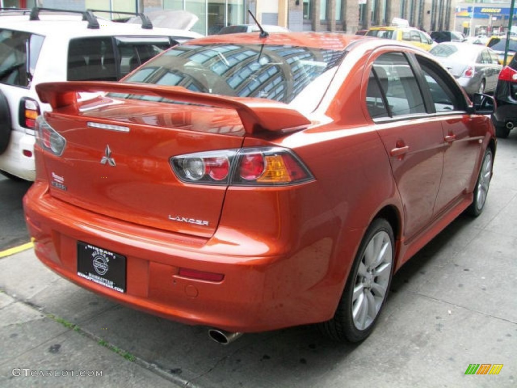 2010 Lancer GTS - Rotor Glow Orange Metallic / Black photo #6