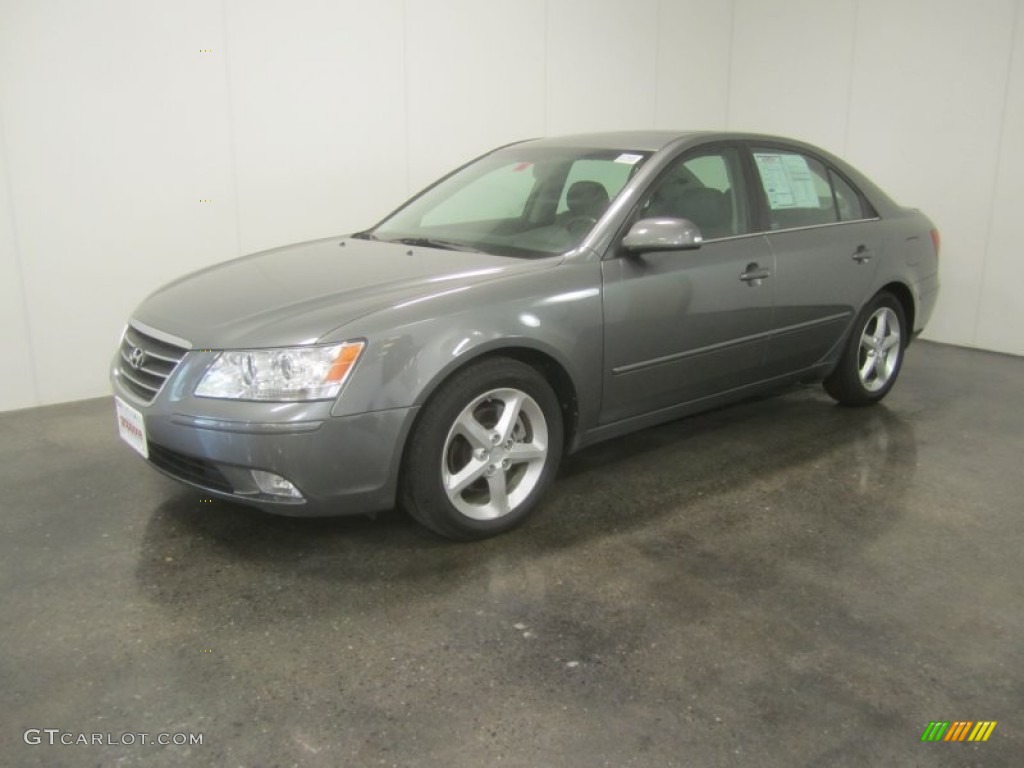 2009 Sonata SE V6 - Willow Gray / Gray photo #1