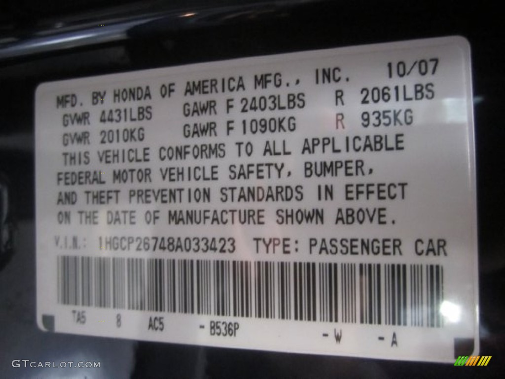 2008 Accord EX Sedan - Royal Blue Pearl / Gray photo #8