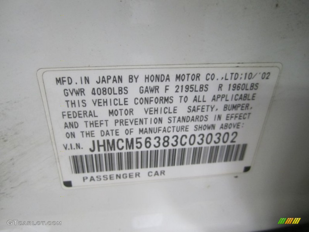 2003 Accord LX Sedan - Taffeta White / Ivory photo #8