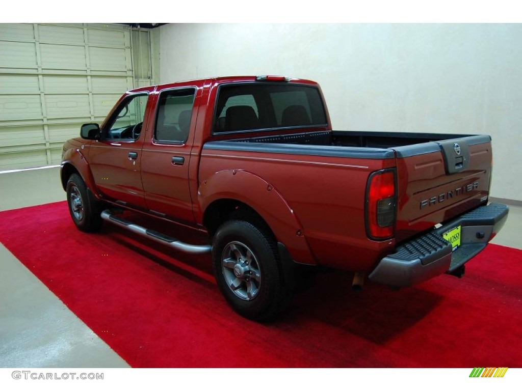 2004 Frontier XE V6 Crew Cab - Red Brawn Metallic / Gray photo #4