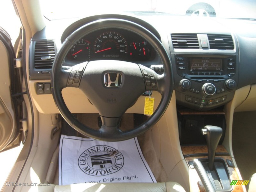 2003 Accord EX V6 Coupe - Desert Mist Metallic / Ivory photo #9