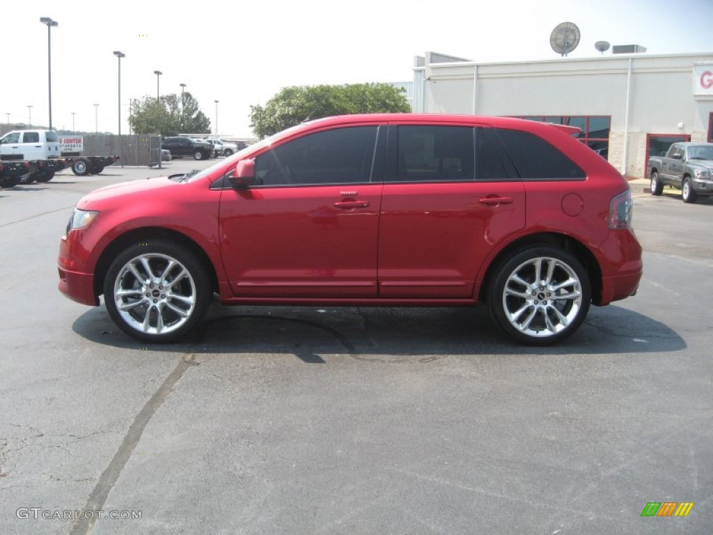 2010 Edge Sport - Red Candy Metallic / Sport Black Leather/Grey Alcantara photo #8