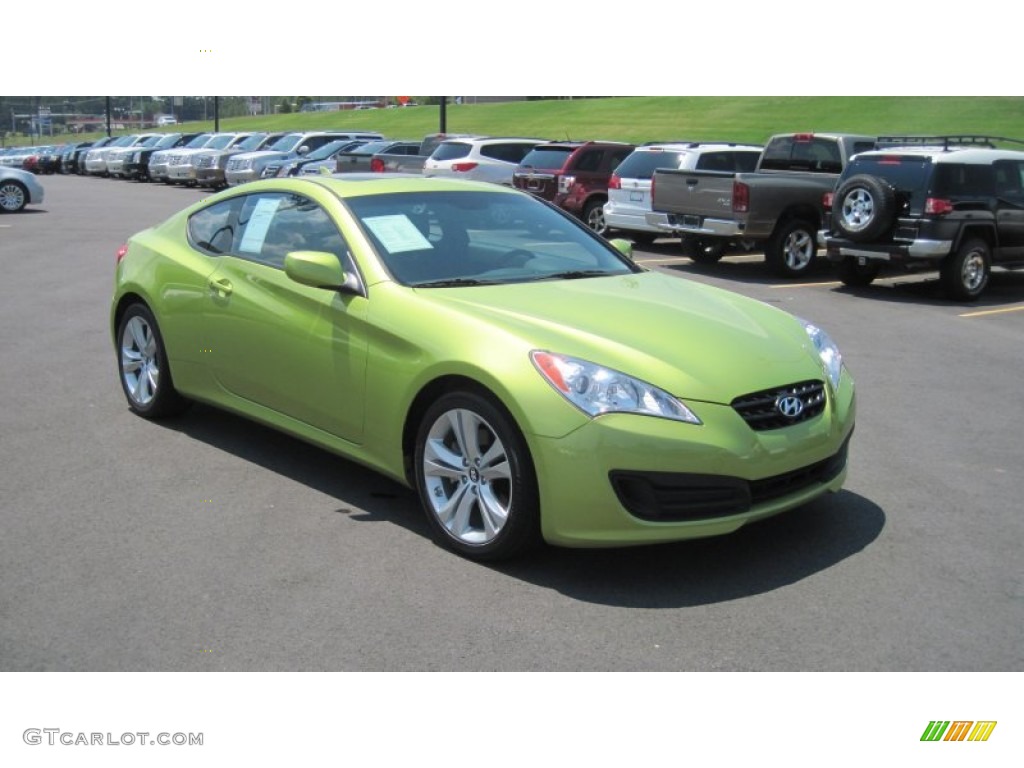2010 Genesis Coupe 2.0T - Lime Rock Green / Black photo #7