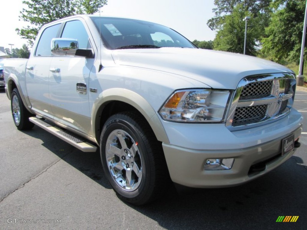 2011 Ram 1500 Laramie Longhorn Crew Cab - Bright White / Light Pebble Beige/Bark Brown photo #4