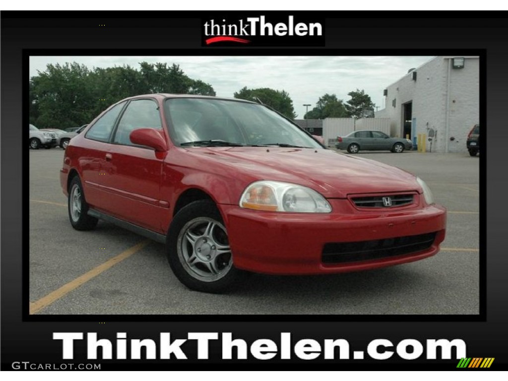 1998 Civic EX Coupe - Milano Red / Gray photo #1