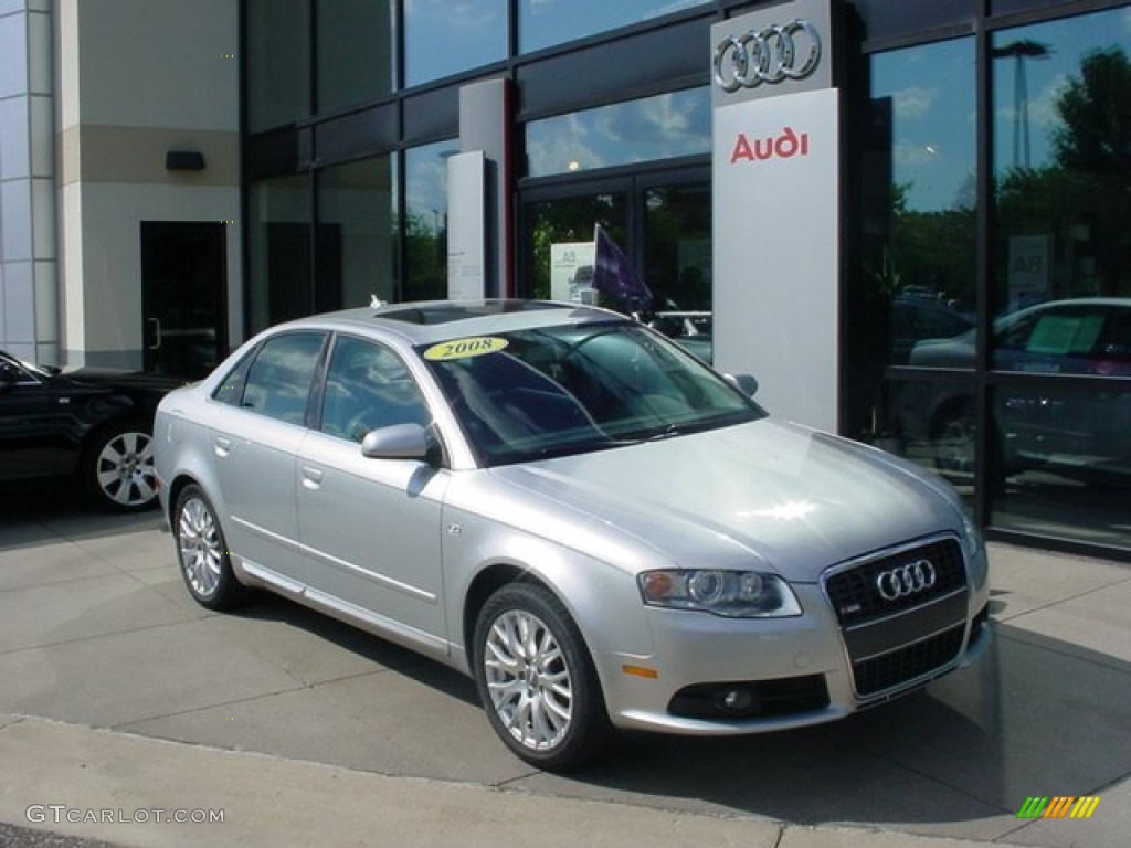 2008 A4 2.0T quattro S-Line Sedan - Light Silver Metallic / Black photo #1