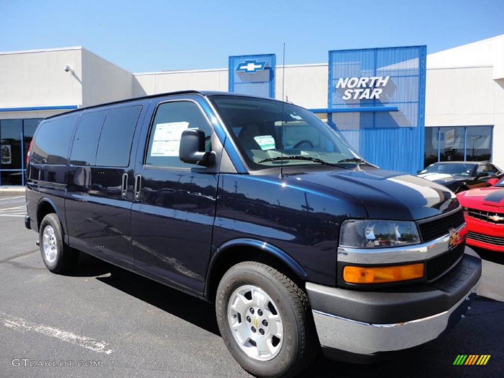 2011 Express LS 1500 AWD Passenger Van - Dark Blue Metallic / Medium Pewter photo #1