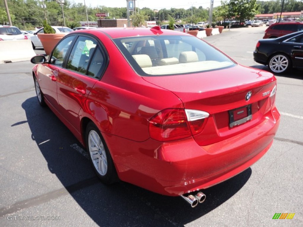 2006 3 Series 325i Sedan - Electric Red / Beige photo #5