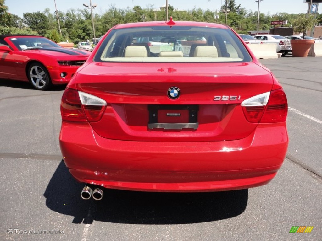 2006 3 Series 325i Sedan - Electric Red / Beige photo #6