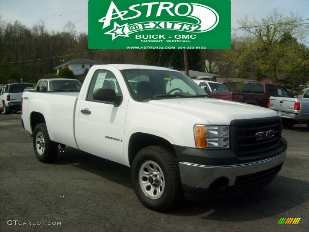 2008 Sierra 1500 Regular Cab 4x4 - Summit White / Dark Titanium photo #1