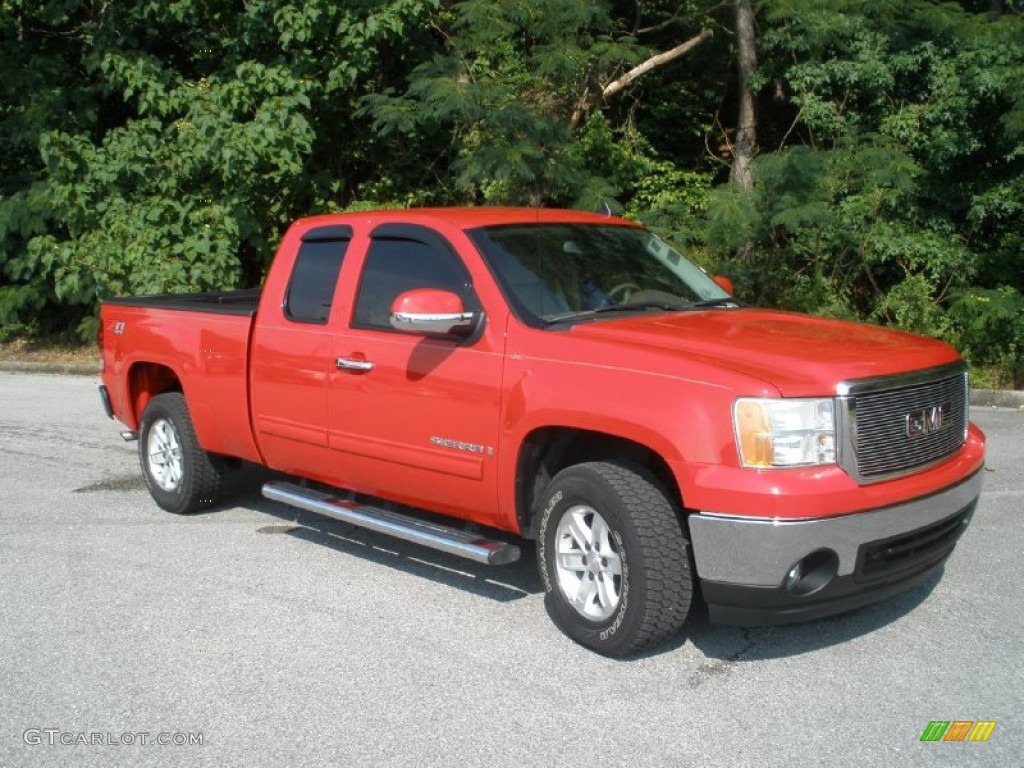 Fire Red 2007 GMC Sierra 1500 SLT Extended Cab 4x4 Exterior Photo #51402770