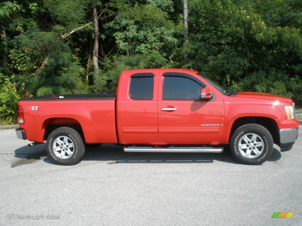 Fire Red 2007 GMC Sierra 1500 SLT Extended Cab 4x4 Exterior Photo #51402779